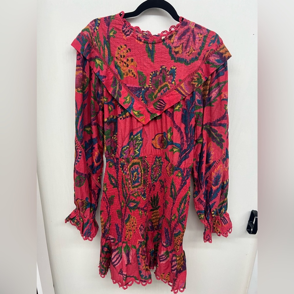 Farm Rio Red Sunset Tapestry Dress